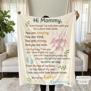 Manta personalizada con letras de bebé para mamá, regalo para el Día de la Mamá, recuerdo para mamá primeriza, manta personalizada con nombre para mamá, niña y niño, manta para mamá.