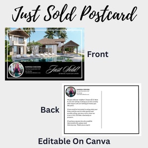 Just Sold Postcard Template  - Real Estate Marketing - Real Estate Templates - Neighborhood Farming - Just Sold Neighborhood - Just Sold