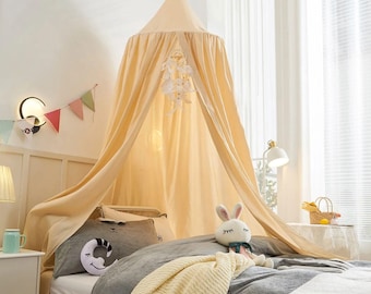 Large Bed Canopy for Kids room – Bed Netting Nursery Decor, Easy Setup Toddler Canopy Tent, Hanging Tent for Kids Room Decor