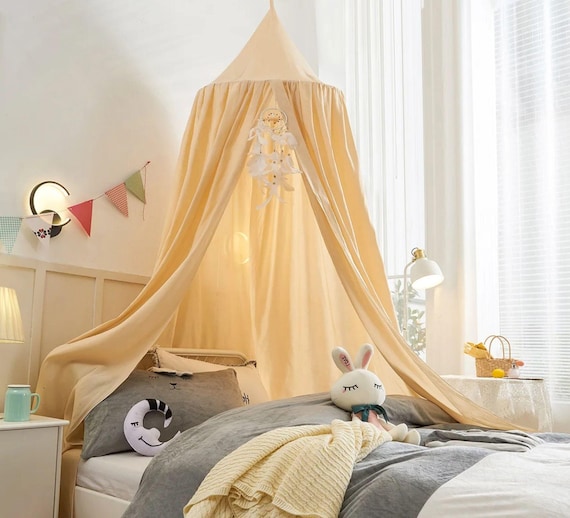 Large Bed Canopy for Kids room – Bed Netting Nursery Decor, Easy Setup Toddler Canopy Tent, Hanging Tent for Kids Room Decor