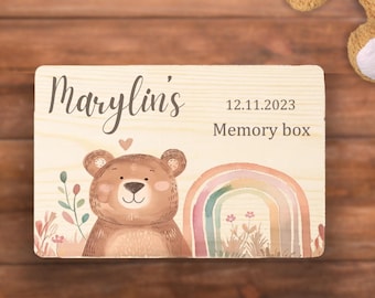 Personalisierte Baby Erinnerungsbox: Benutzerdefinierte Holzgedächtnisbox