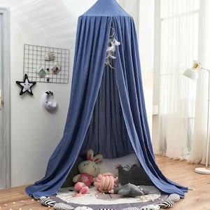 Large Bed Canopy for Kids room – Bed Netting Nursery Decor, Easy Setup Toddler Canopy Tent, Hanging Tent for Kids Room Decor 10- Marine