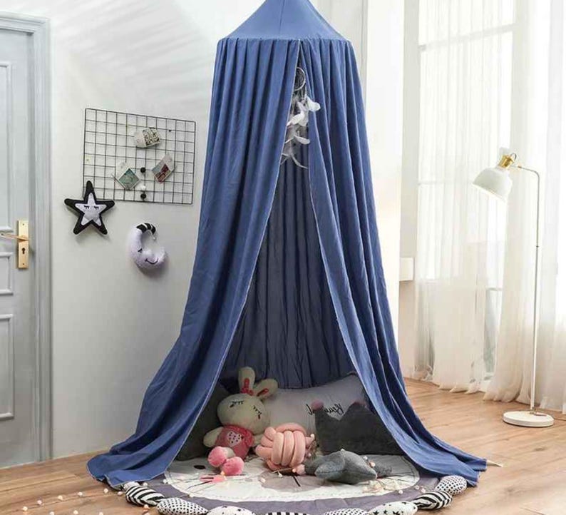 Large Bed Canopy for Kids room – Bed Netting Nursery Decor, Easy Setup Toddler Canopy Tent, Hanging Tent for Kids Room Decor 10- Marine