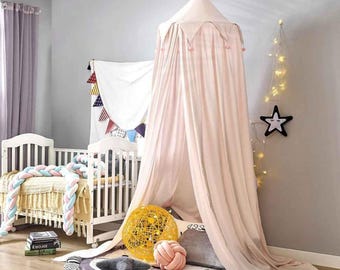 Bed Canopy for Kids room – House bed Canopy Baldachin Nursery Decor, Toddler Canopy Tent, Hanging Tent for Kids Room Decor