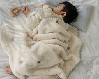 Manta polar suave para bebé: edredón para recién nacidos, ropa de cama acogedora para niños de guardería, manta cálida para dormir para bebé, regalo