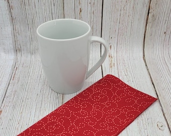 Faux Stitched Swirls Cloth Napkins Lunch Beverage Back to School Lunchbox 8 Inch Square Set of 5
