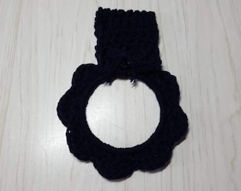 Navy Kitchen Towel Holder, Crochet Towel Ring, Towel Holder, Handmade Gift