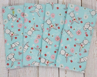 Easter Kids Cloth Lunch Napkins Bunnies Floral Dinner Lunch Beverage Cocktail Lunchbox Snack Everyday
