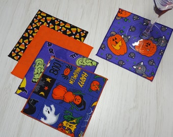 Kids Halloween Cloth Napkins Mixed Prints Lunch Beverage School Lunchbox Snacks Teachers Gift