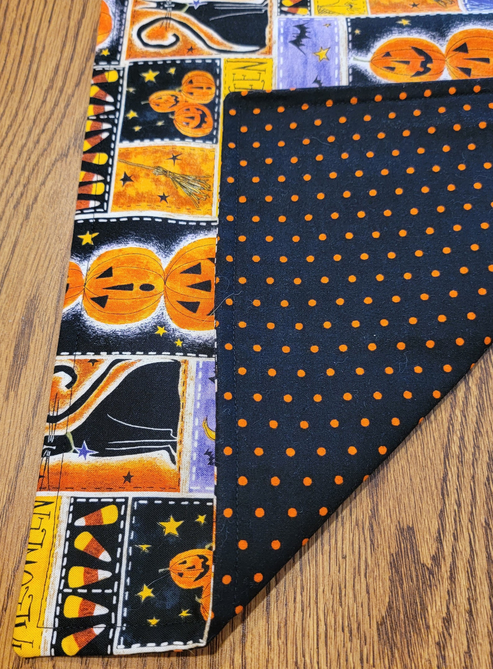 Happy Halloween Kids Table Runner Pumpkins Haunted House Candy Corn ...