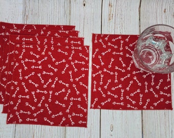 Valentine's Day Cloth Beverage Napkins Cocktail Cupid Arrows Lunch Dessert Snack Lunchbox Set of 5