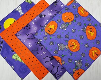 Kids Halloween Cloth Napkins Mixed Prints Lunch Beverage School Lunchbox Snacks