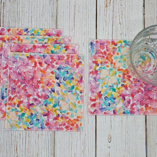 Watercolor Spring Floral Cloth Napkins Everyday Lunch Snacks Beverage Cocktail Dessert Lunchbox