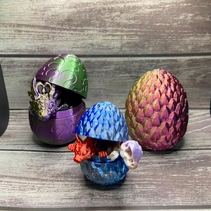Oeuf de dragon mystérieux imprimé en 3D : Surprise articulée agitée - SANS TARIF