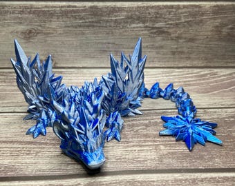 3D Printed Winter Dragon - With or Without Wings - Articulated - TARIFF FREE
