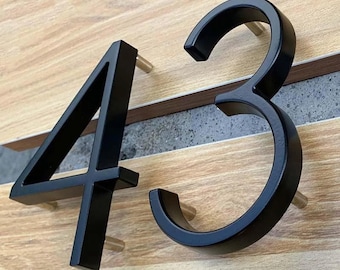 Números de casa modernos y limpios: letrero exterior con número de casa, número de casa de 5 pulgadas, señalización de dirección para el hogar, número de buzón, letrero moderno para casa.