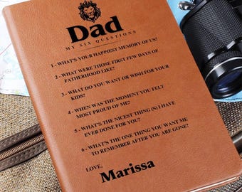 Legacy Journal for Dad: Father&#39;s Life Story Keepsake - Vegan Leather