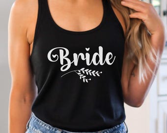 BRIDE Racerback Tank Top, Wedding Planning, Bridal Showers, Bachelorette Party, BrideTanks, Gift for Bride, Tanks for Brides, Bridal Gifts