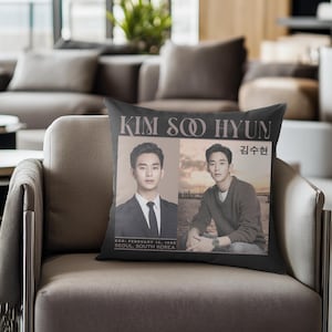 Kim Soo Hyun Graphic Square Pillow, Kdrama Actor Pillow, Cute Korean Actors, Korean Drama Home Decor, Kim Soo-Hyun Fan, Kdrama Decor Gift