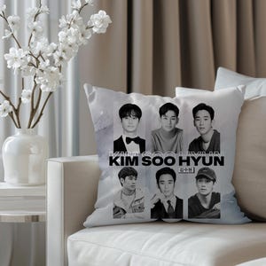 Kim Soo-Hyun Graphic Square Pillow. Kdrama Actor Kim Soo Hyun Pillow, Cute Korean Actor, Kim Soo Hyun Home Decor, Korean Drama Gift, K-drama