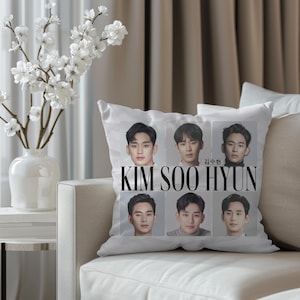 Kim Soo Hyun graphic Square Pillow, Kim Soo Hyun Decor, Cute Kdrama Actors, Korean Drama Actors, Kim Soo Hyun Fan Merch, Korean Star Pillow