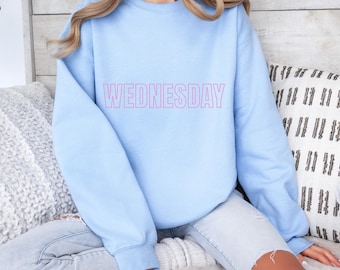 Sweat-shirt ras du cou unisexe MERCREDI. Pull calendrier, jour préféré de la semaine, cadeau ami famille enseignant, pull calendrier en semaine