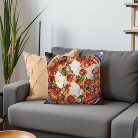 Pizza Square Pillow Gift for Food Lovers, Pizza Lover Pillow