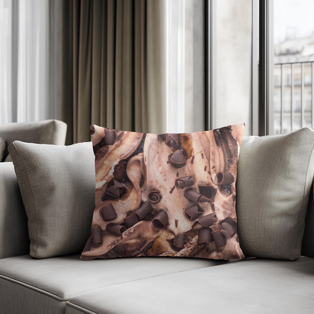 Chocolate Ice Cream Pillow | Cozy Home Accent, Chocolate Lover Gift ...
