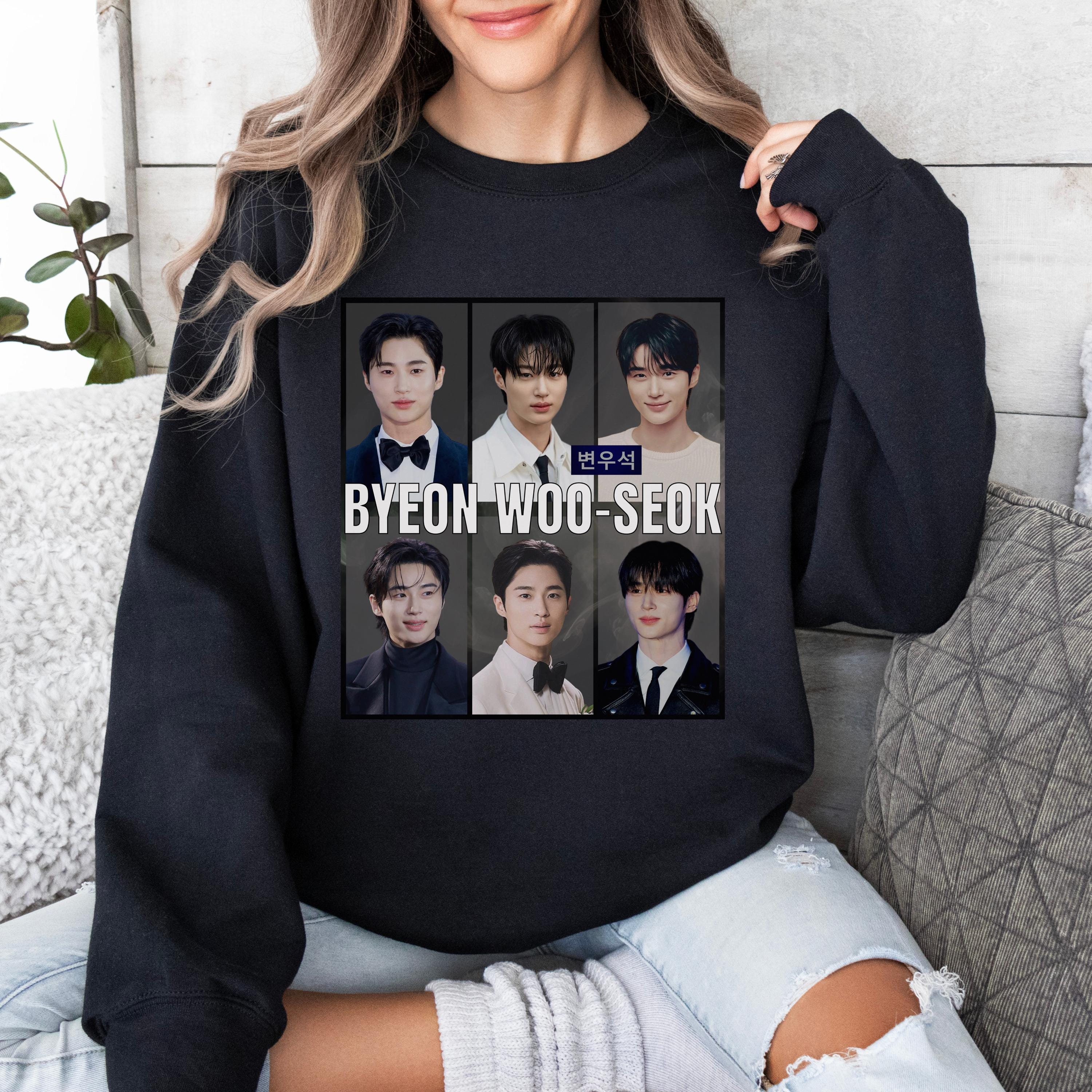 Byeon Woo-Seok unisex Sweatshirt, Kdrama Graphic Sweaters, Kdrama Actor Byeon Woo Seok, Popular Korean Actors, Cute Kdrama Actor Sweatshirts