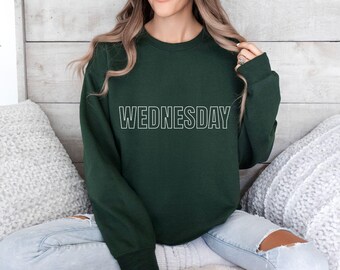 Sweat-shirt ras du cou unisexe MERCREDI. Jour préféré de la semaine, Jours de la semaine, mercredi, pull avec date, pull en semaine
