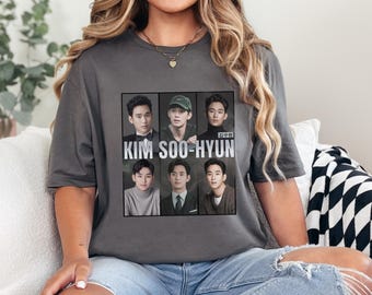 Kim Soo-Hyun Fan T-Shirt. Korean Actor Apparel. Korean Actor Kim Soo Hyun, Cute Kdrama Actor Tees, Korean Drama Tops, Popular K-drama Tops
