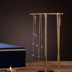 Lia - Brass Jewelry Organizer Stand: Keep Your Treasures Tidy and Elegant
