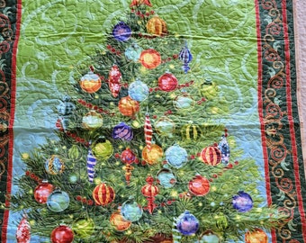 Christmas Tree Wall Hanging  Lap Quilt 42" by 35"