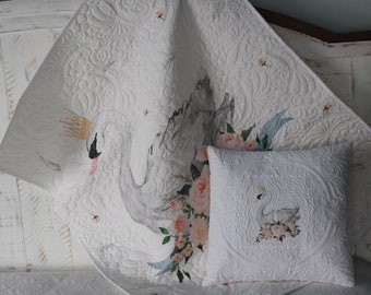 swan baby comforter