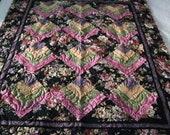 OOAK Floral Quilt, Traditional Quilt Blanket 65 quot by 53 quot Lap, Throw, Kids