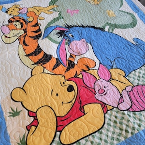 Winnie the Pooh  Crib blanket, Old Silly Bear Quilt,Baby Todler blanket 36&#39;X45&quot; Tiger Piglet