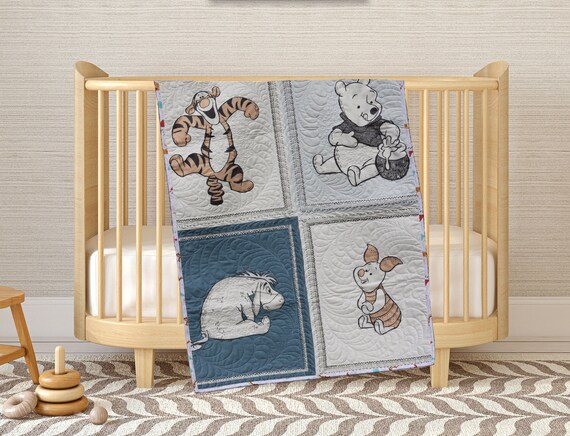 Winnie The Pooh Crib Blanket Old Silly Bear Quiltbaby Etsy