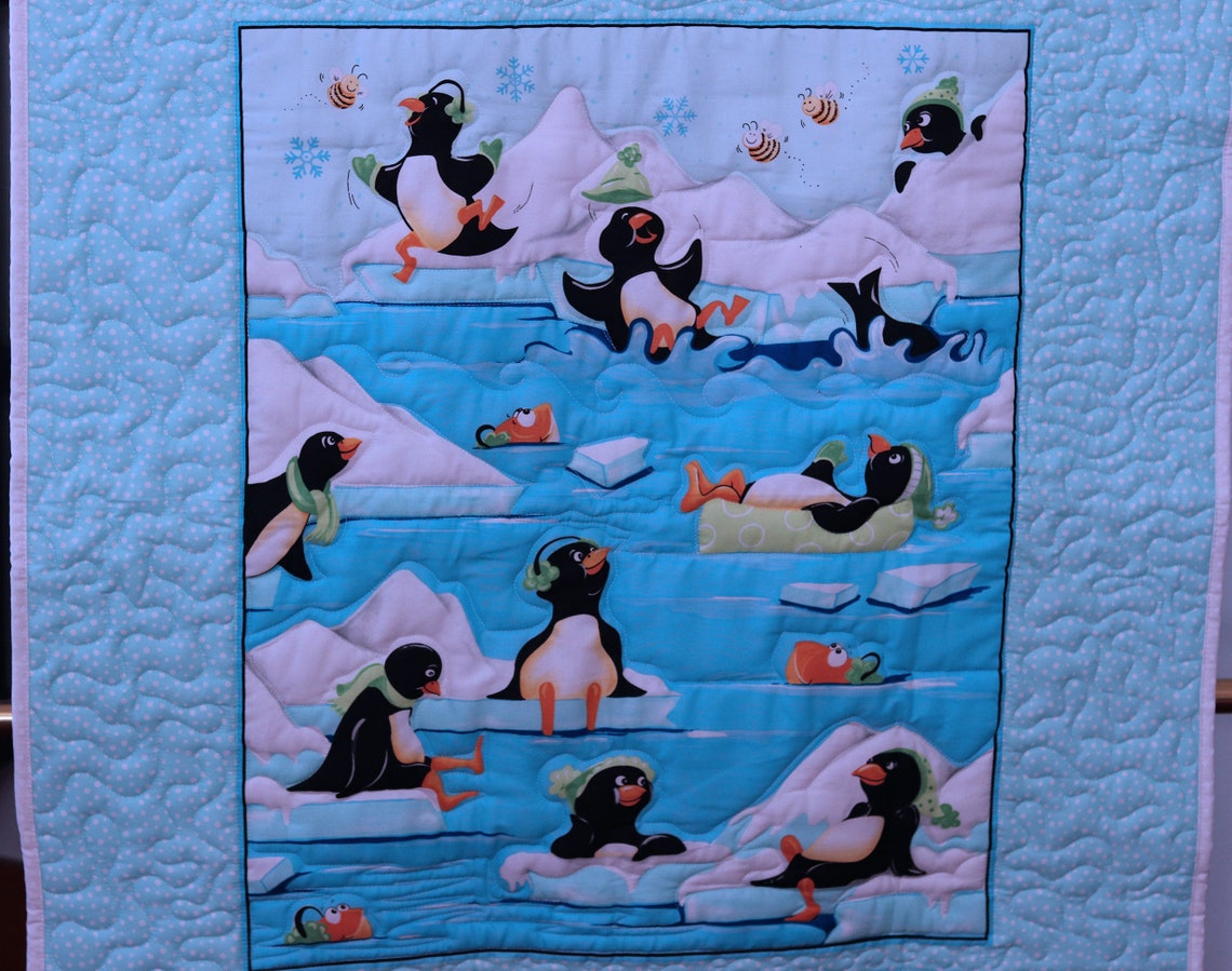 Penguins Crib blanket Penguins personalized blanket Etsy