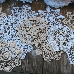 lot of 12 Hand Crochet 7" RD Doily for Cottage/Victorian/Shabby/Boho/French Style,Tea Party, Vintage Wedding