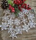 set Starched Hand Crochet  White Christmas Snowflakes Motifs Doilies Ornaments 3.5' 