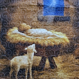 Christmas Nativity Wall Hanging  Quilt 42&quot; by 36&quot;,Christmas Banner
