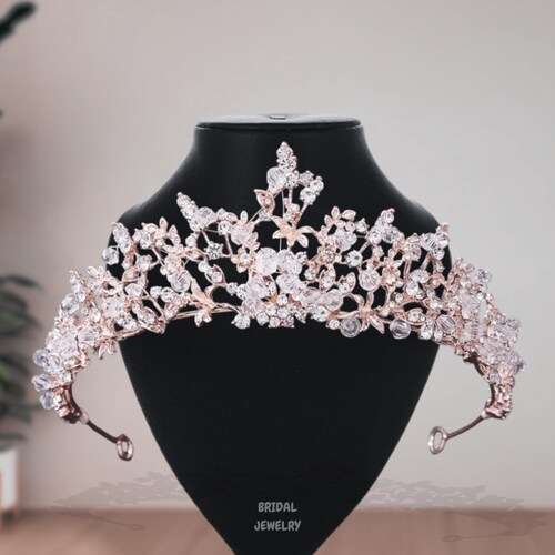 Crystal Tiara for Bridal Prom Queen Birthday SWEETV Crystal Wedding Tiara - Royal Queen Crown for Women  main image 4