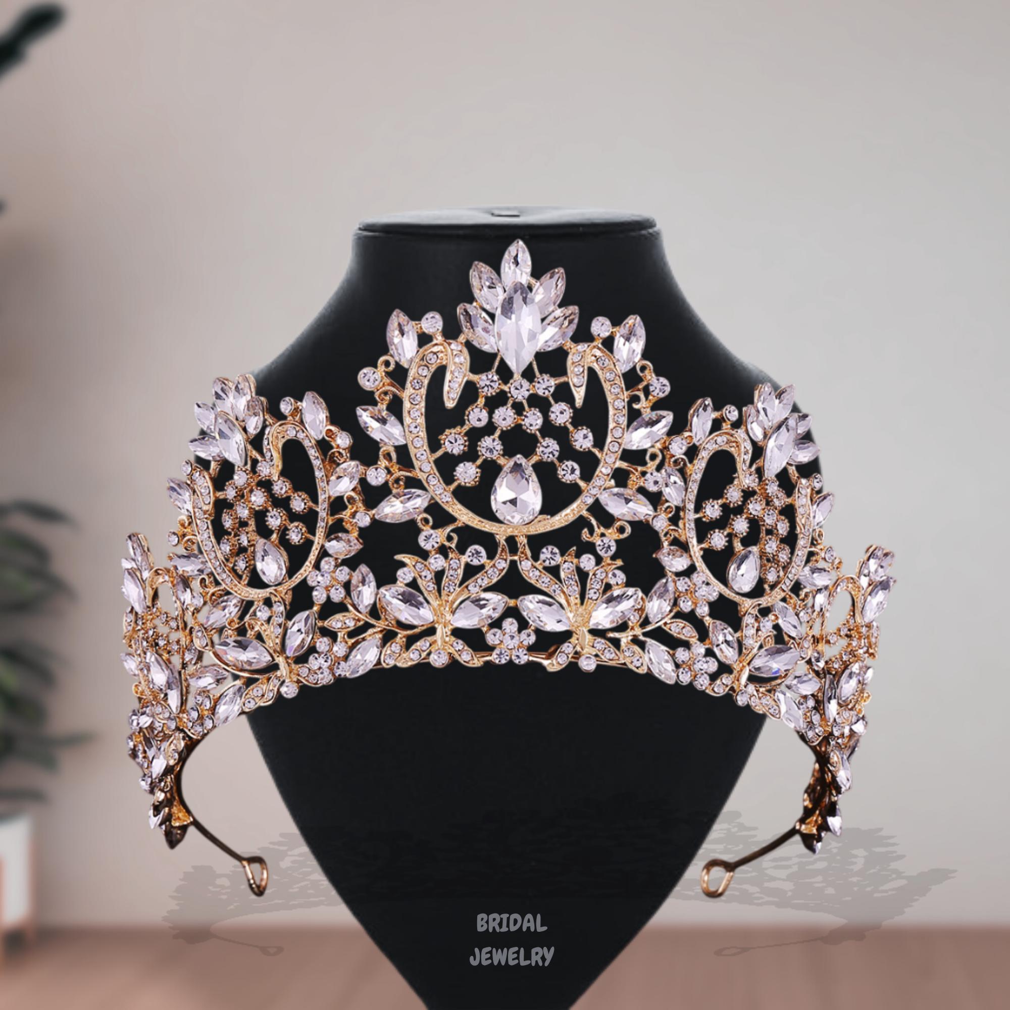 ?Baroque Crystal Rhinestone Tiara Bridal Crown Wedding Tiara Crystal Wedding Crown Bridal Tiara | EDEN LUXE  main image 2
