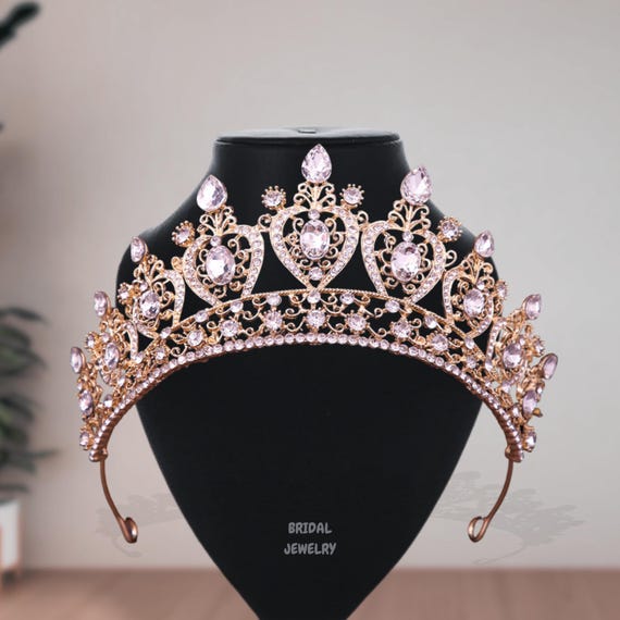 Stunning Queen Princess Crystal Pearl Crown Tiara – Luxury Wedding Bridal Headpiece