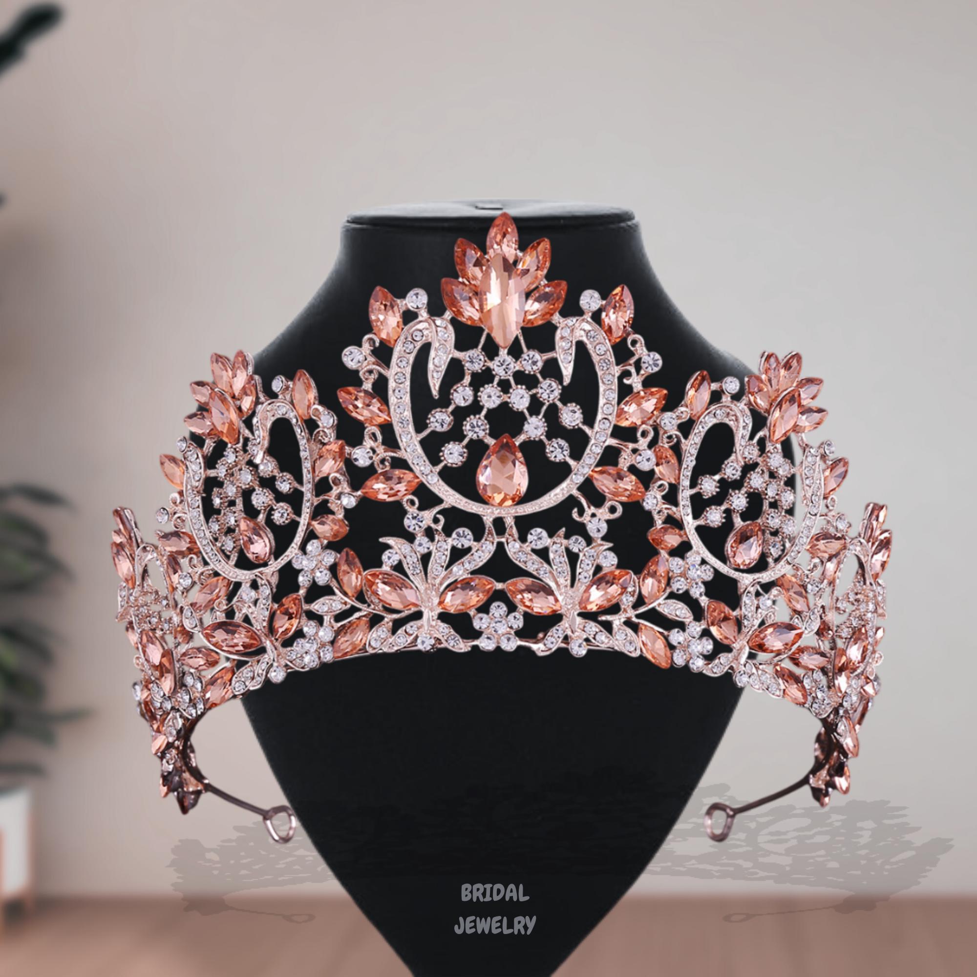 Luxury Baroque Crystal Rhinestone Wedding Crown: Bridal 