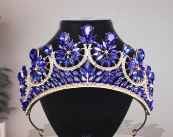 Sapphire Quinceanera Tiara Sapphire Charlotte Tiara - Queen Bee Crown Company main image 3
