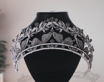 Baroque Retro Black Bridal Crystal Tiaras, Princess Queen  display picture 2