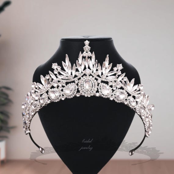 Handmade bridal crown/ princess tiara headpiece bridal/ pageant Purple Bridal Crown, Handmade Princess Tiara, Pageant Women  main image 3