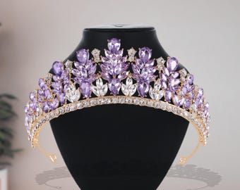 Purple Tiara, Lavender Crown, Victorian Tiara, Crystal Crown  display picture 1