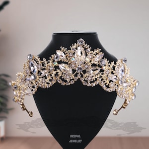 Braut Silber / Gold Hochzeitskrone, perfekte Hochzeit Tiara, Kristall und Strass Tiara, Geschenk Sie, Weihnachten, Frauen Haarschmuck, Festzug Krone